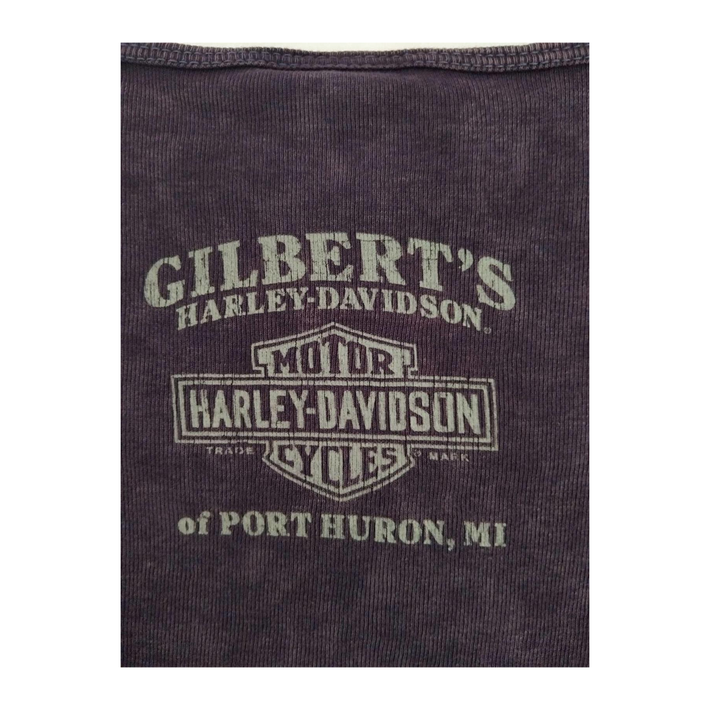 1748 Harley Davidson Women's Bedazzled Logo Long Sleeve T Shirt Purple 2XL