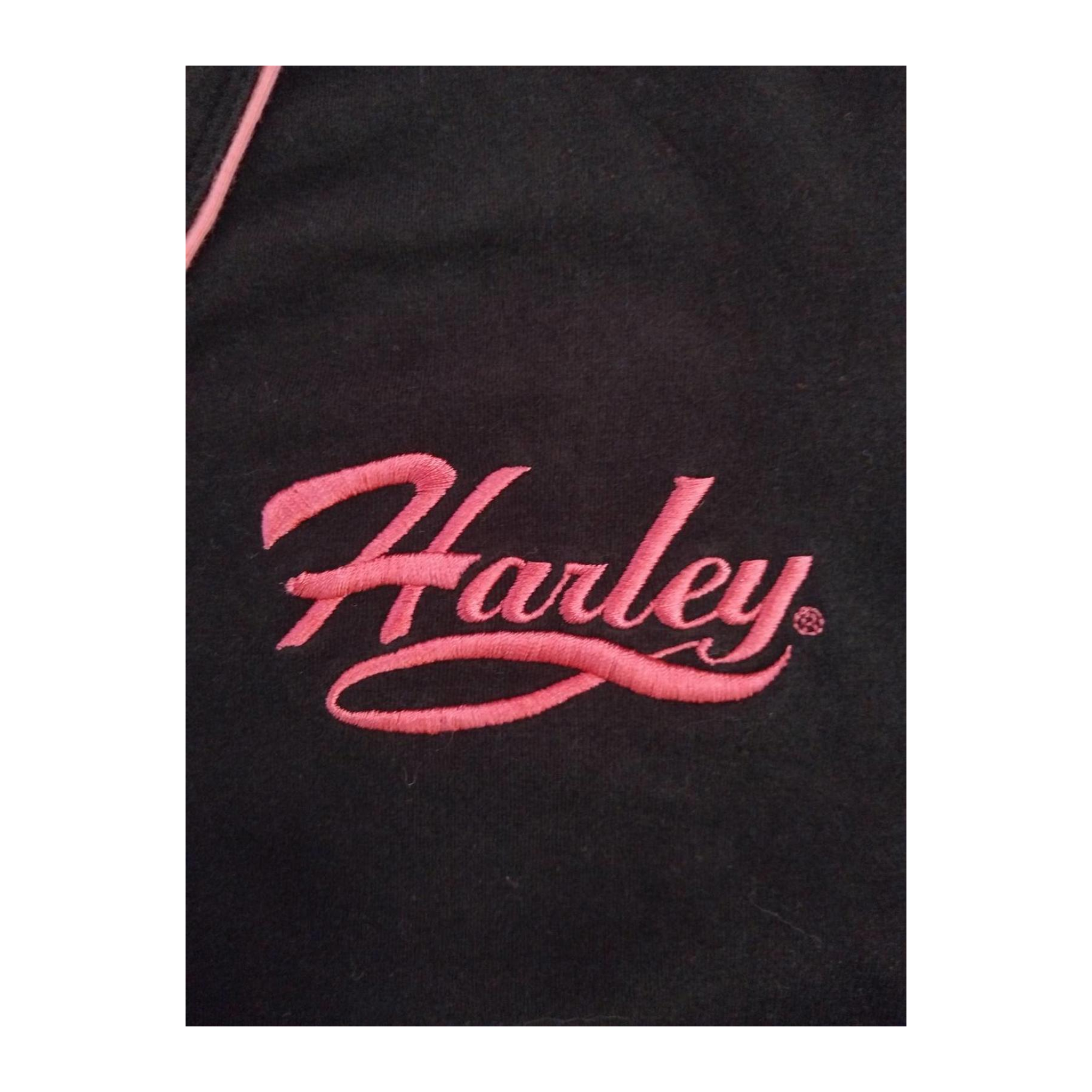 1749 Harley Davidson Women's Pink Contrast Threading Short Sleeve T Shirt Black XL