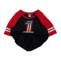 1750 Harley Davidson Women's Bedazzled USA 1 Short Sleeve Baseball T Shirt Black 2XL