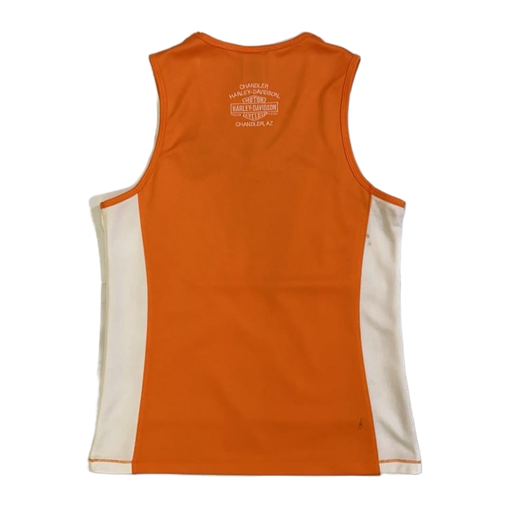 1751 Harley Davidson Women's Sleeveless V Neck Athletic Shirt Orange M