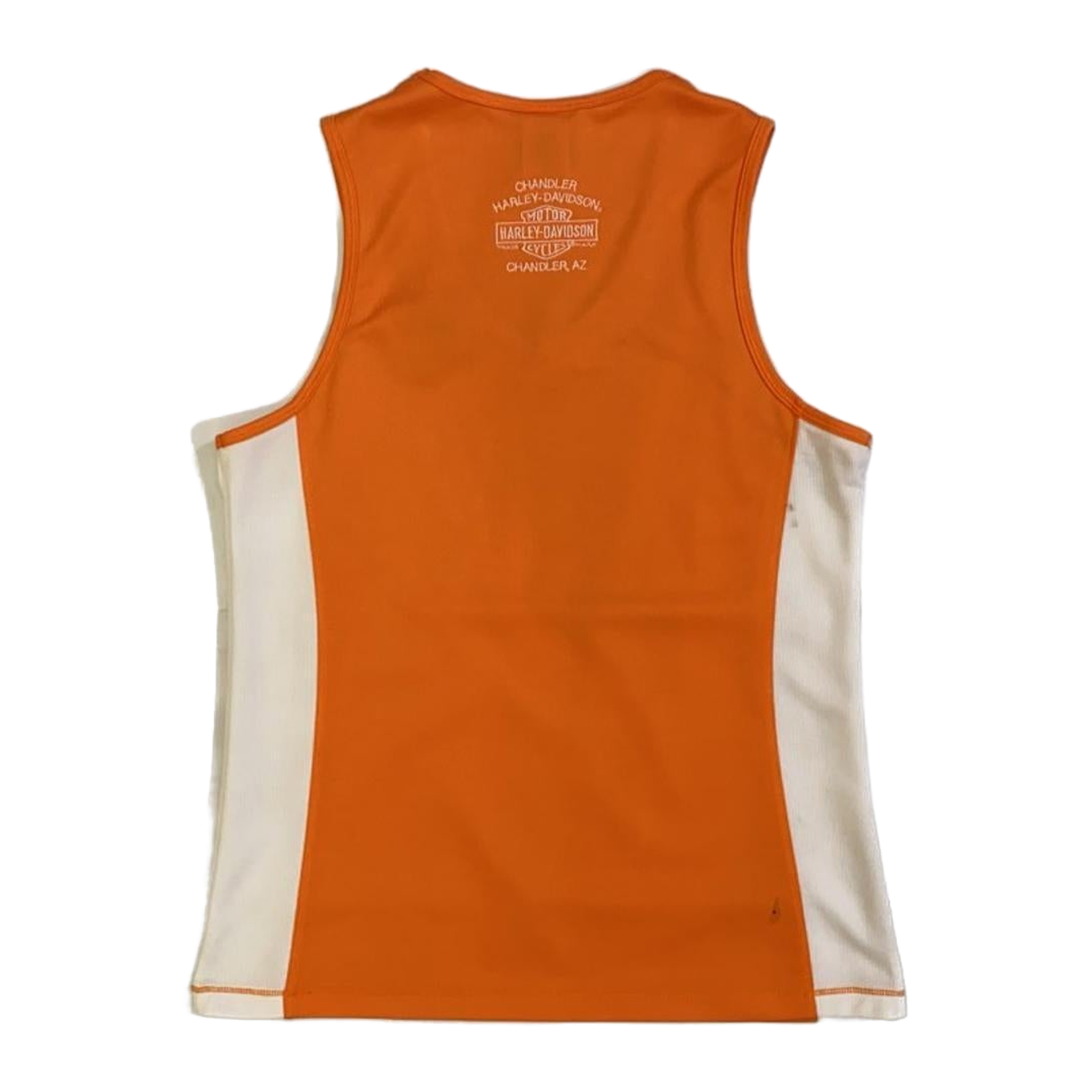 1751 Harley Davidson Women's Sleeveless V Neck Athletic Shirt Orange M