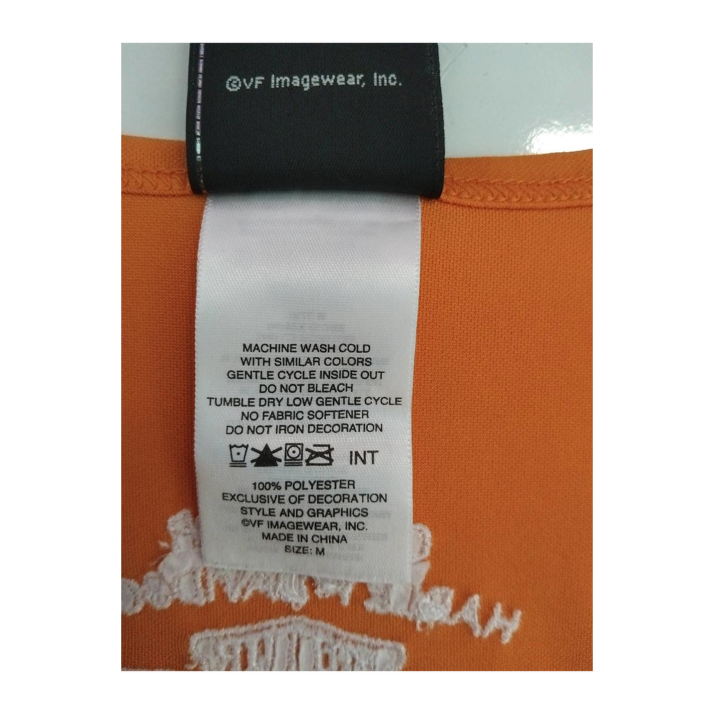 1751 Harley Davidson Women's Sleeveless V Neck Athletic Shirt Orange M