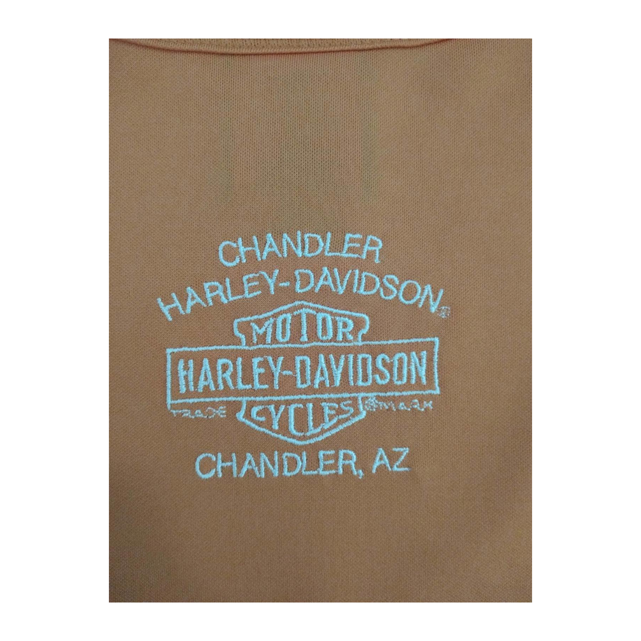 1751 Harley Davidson Women's Sleeveless V Neck Athletic Shirt Orange M