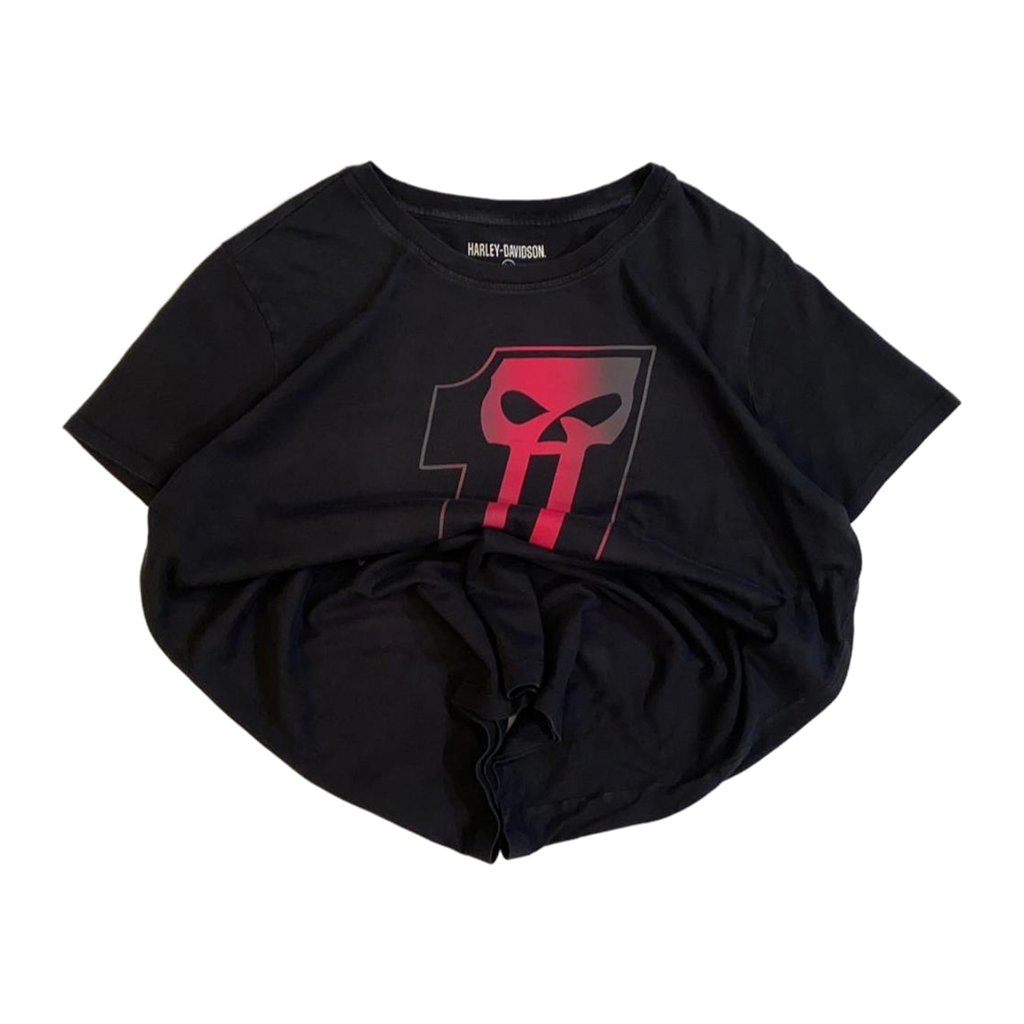 1734 Harley Davidson Skull 1 Short Sleeve T Shirt Black 2XL