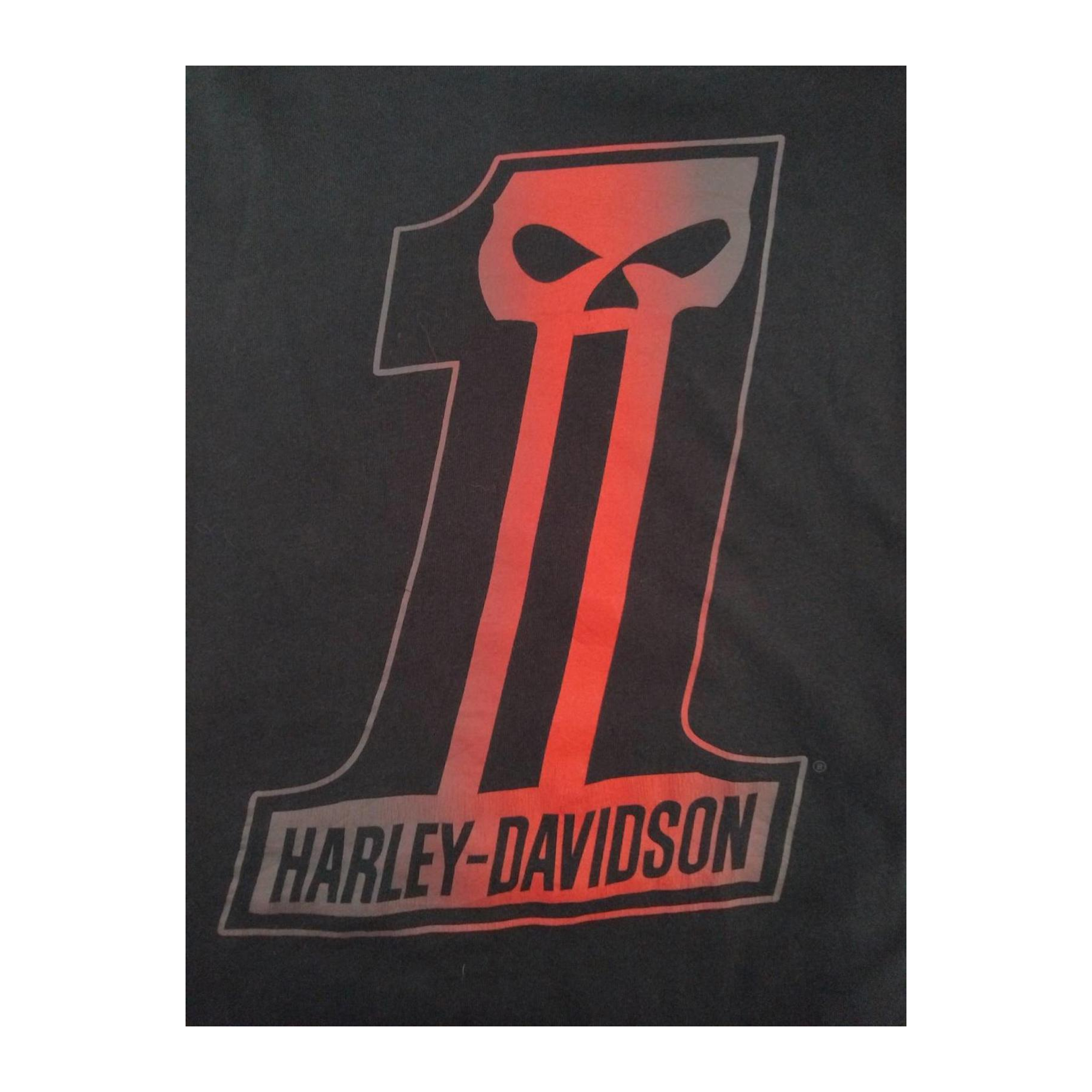 1734 Harley Davidson Skull 1 Short Sleeve T Shirt Black 2XL