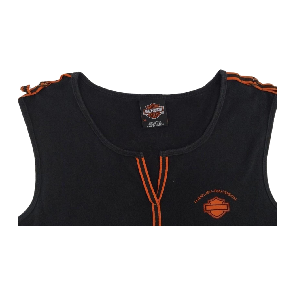 1742 Harley Davidson Women's Hawkeye Sleeveless T Shirt Black XL