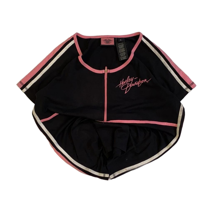 Harley Davidson Women's Pink Accent Short Sleeve T Shirt Black XL