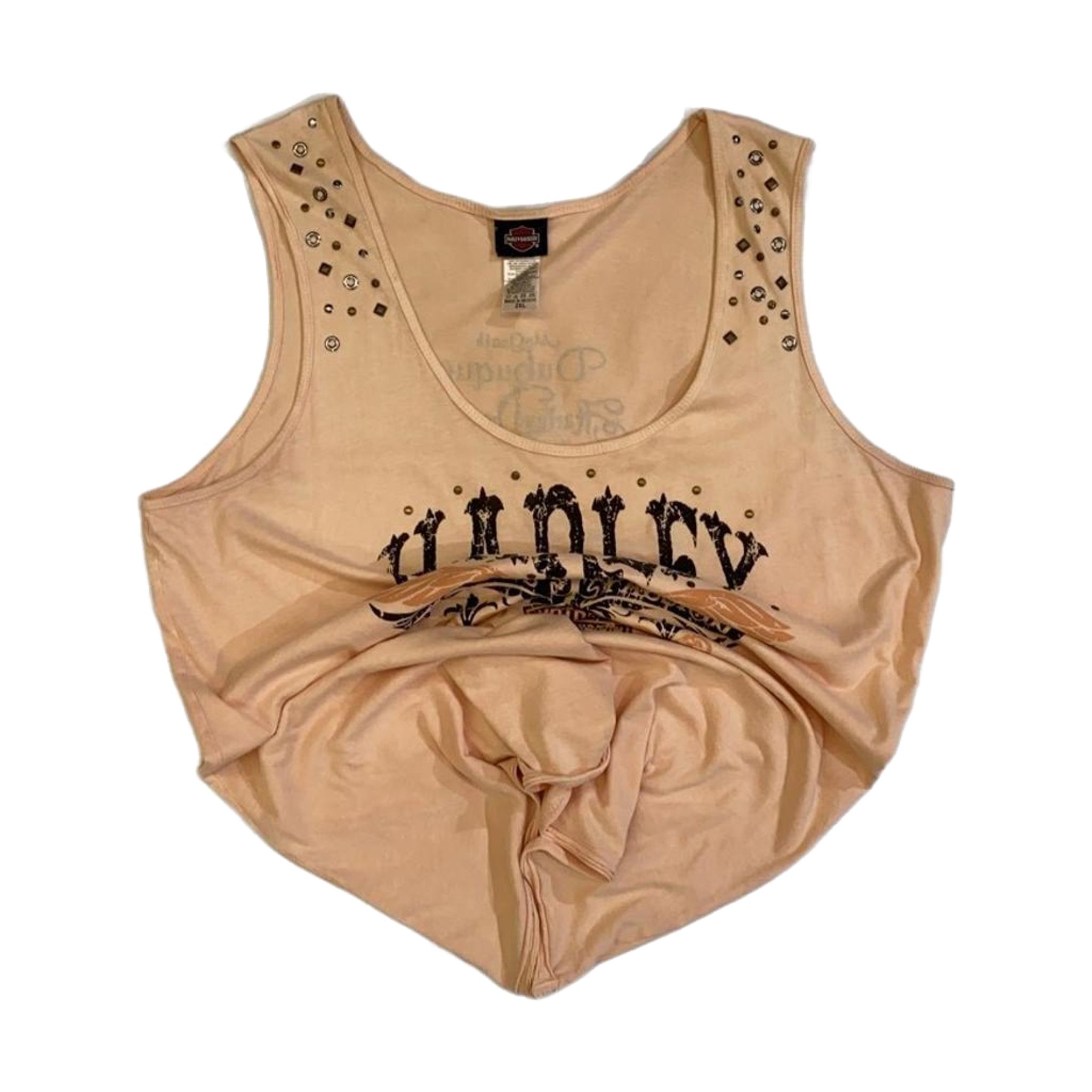 1755 Harley Davidson Women's Endless Passion Studded Tank Top Beige 2XL