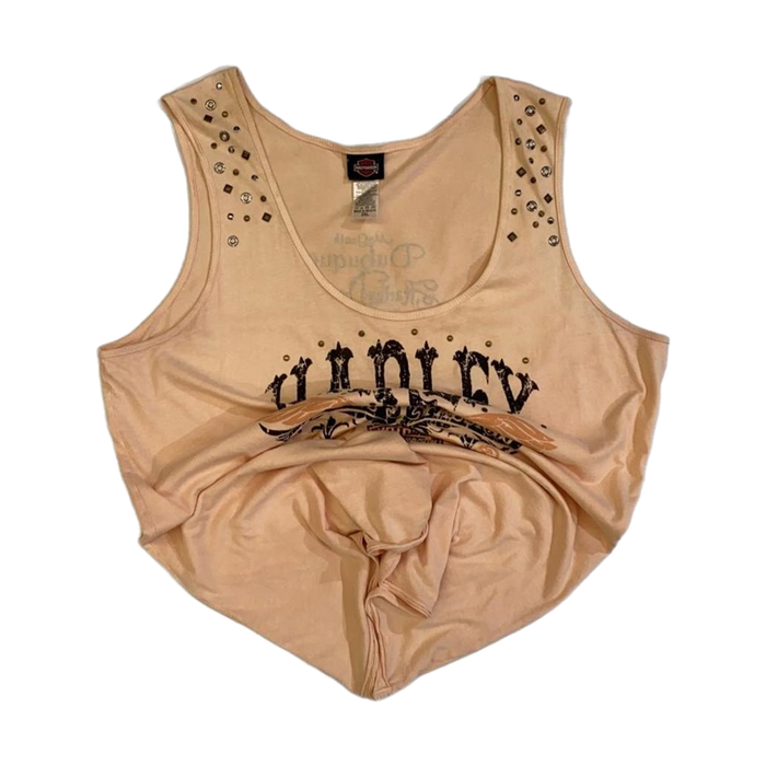 Harley Davidson Women's Endless Passion Studded Tank Top Beige 2XL