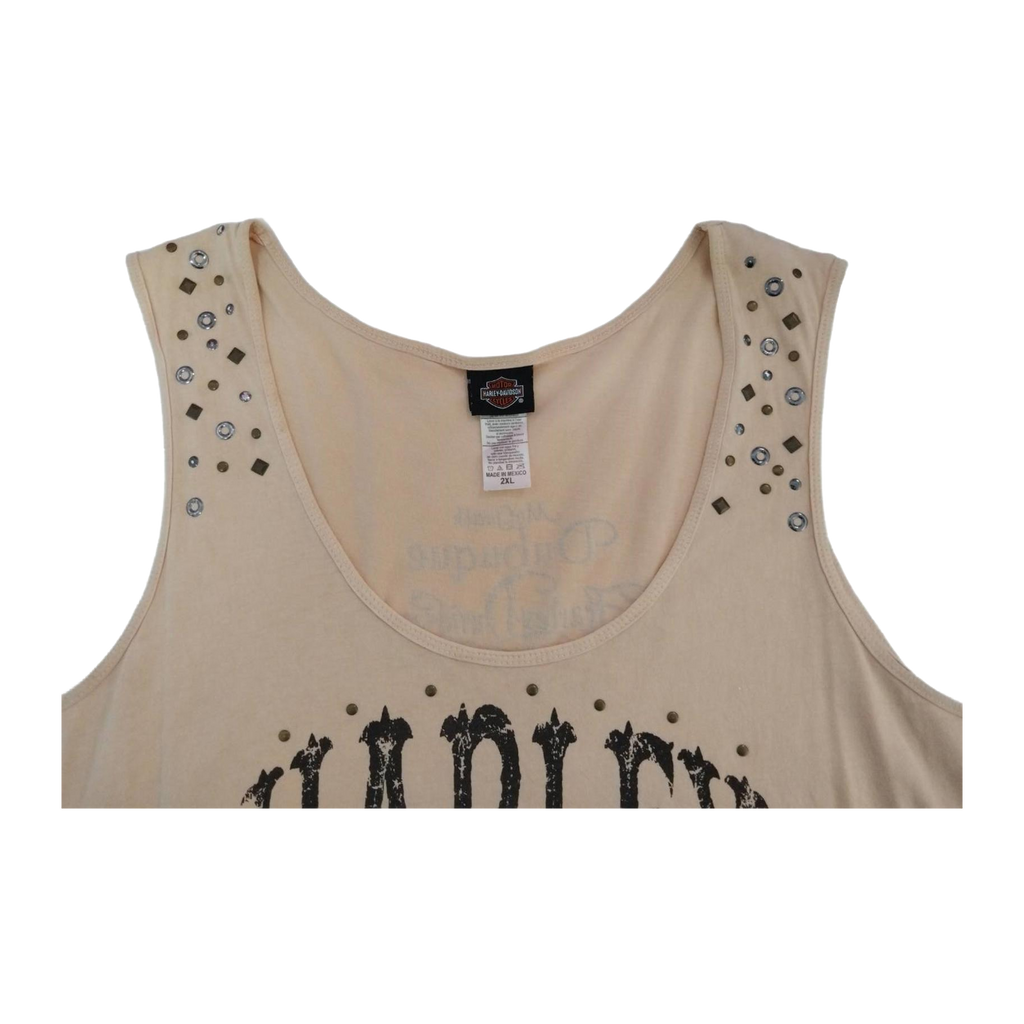1755 Harley Davidson Women's Endless Passion Studded Tank Top Beige 2XL