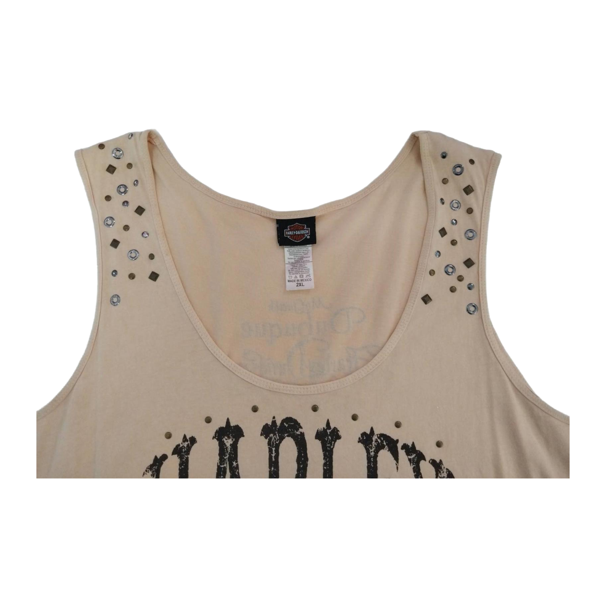1755 Harley Davidson Women's Endless Passion Studded Tank Top Beige 2XL