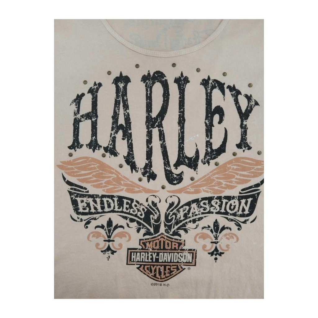 1755 Harley Davidson Women's Endless Passion Studded Tank Top Beige 2XL
