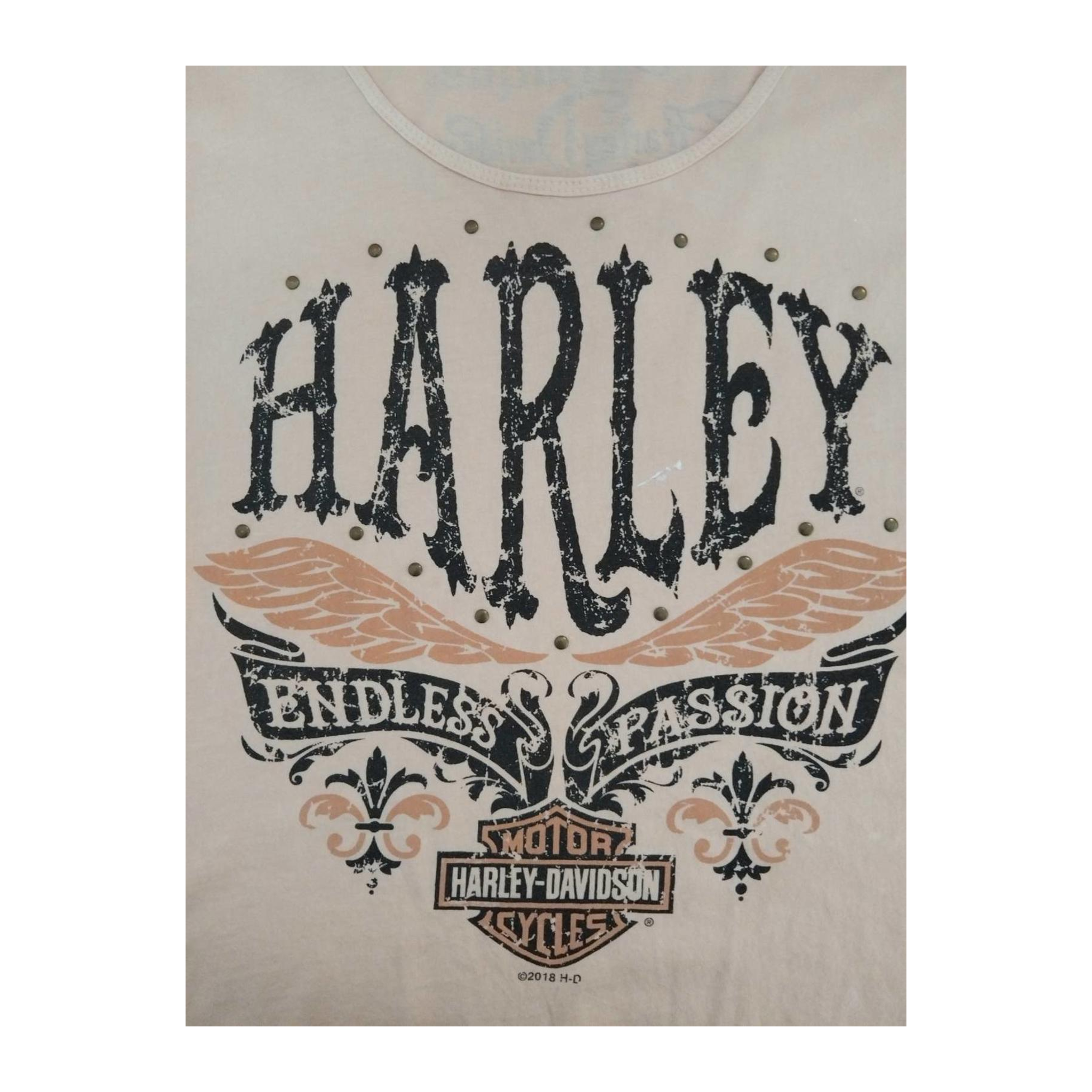 1755 Harley Davidson Women's Endless Passion Studded Tank Top Beige 2XL