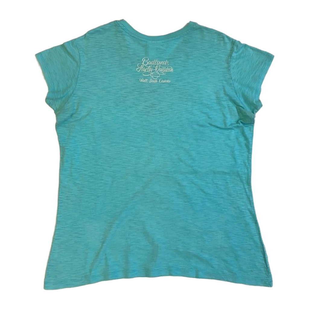 1756 Harley Davidson Women's Short Sleeve T Shirt Turquoise 2XL