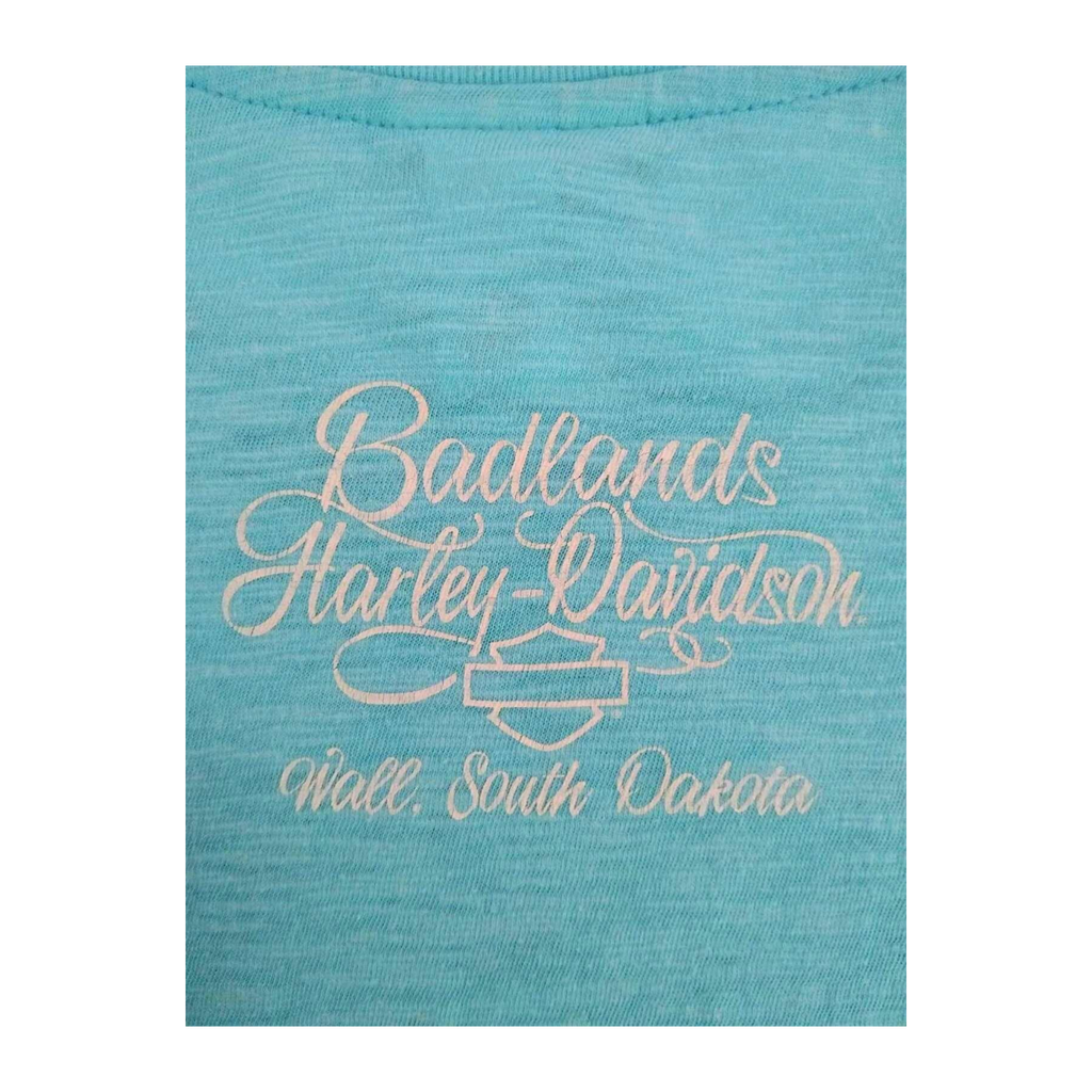 1756 Harley Davidson Women's Short Sleeve T Shirt Turquoise 2XL