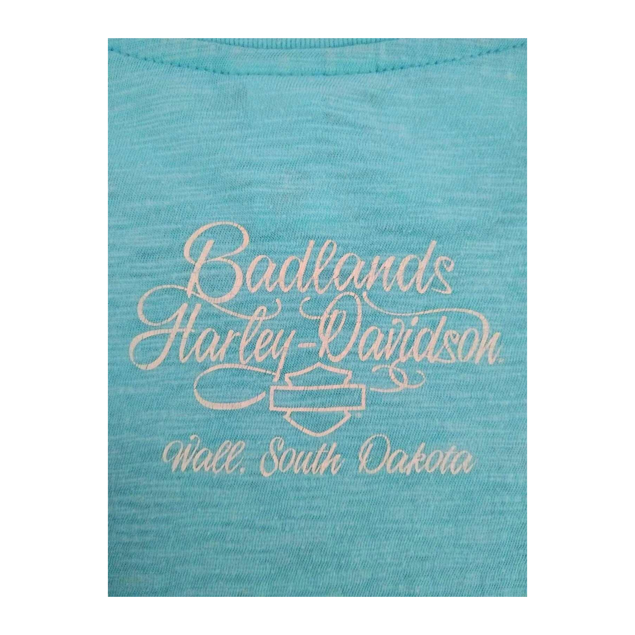 1756 Harley Davidson Women's Short Sleeve T Shirt Turquoise 2XL