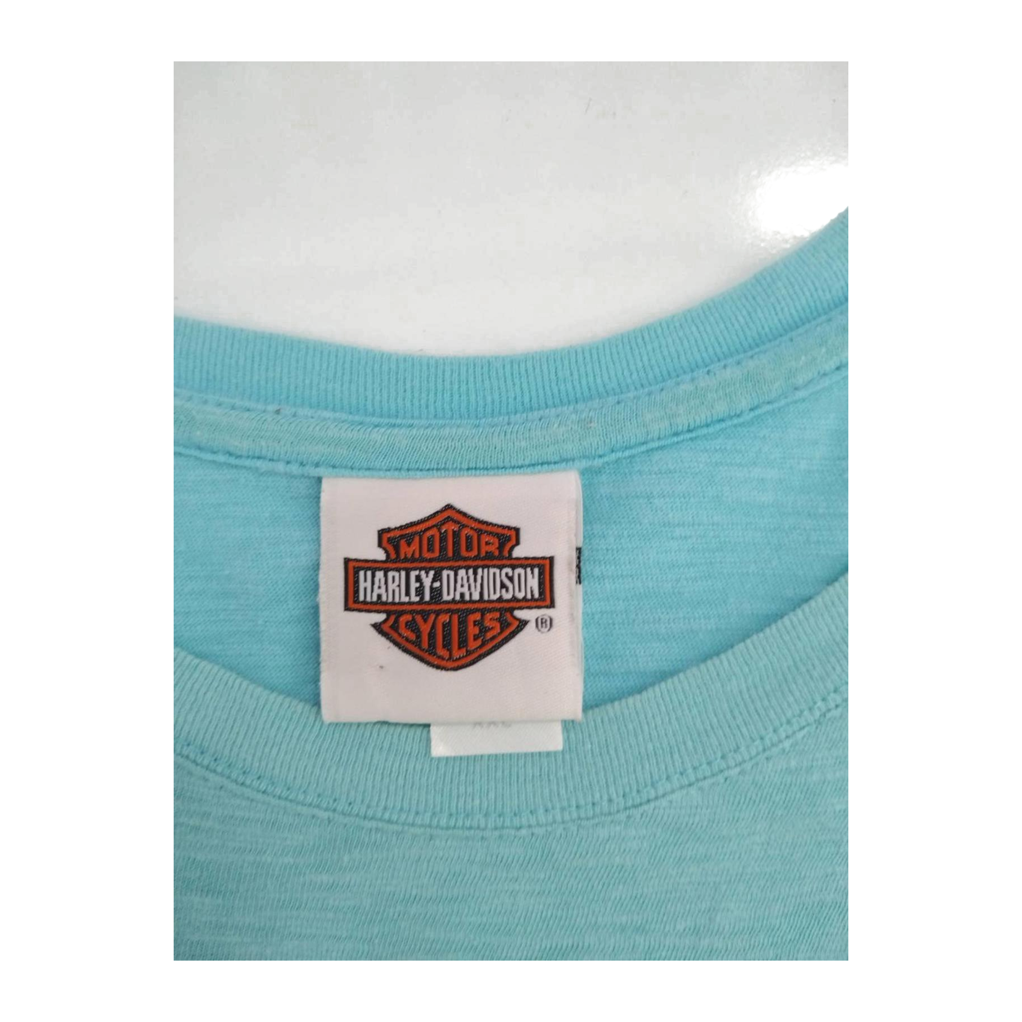 1756 Harley Davidson Women's Short Sleeve T Shirt Turquoise 2XL