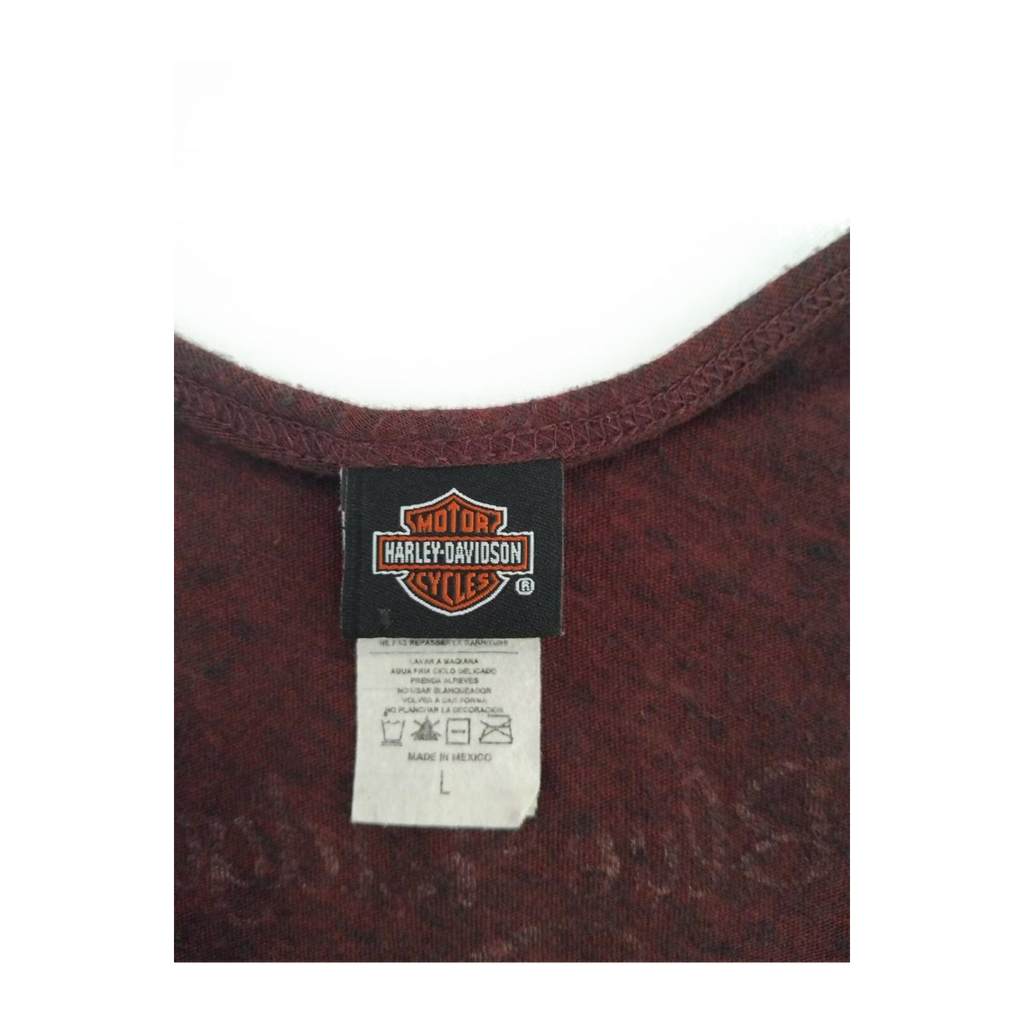 1758 Harley Davidson Women's Bedazzled Logo Tank Top Brown L