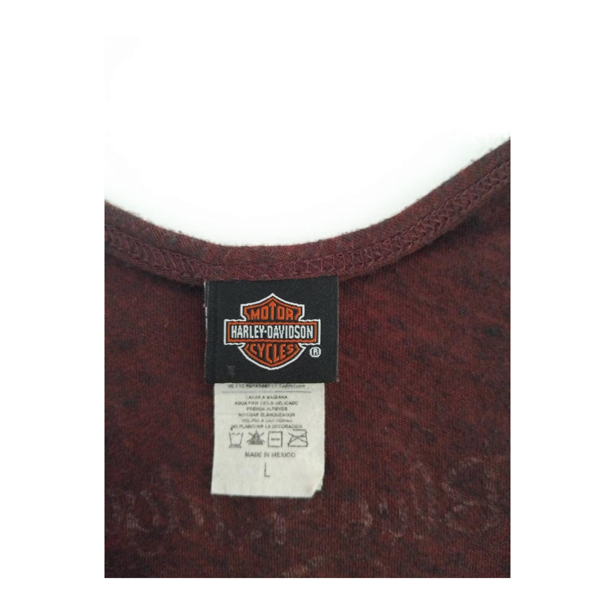 1758 Harley Davidson Women's Bedazzled Logo Tank Top Brown L
