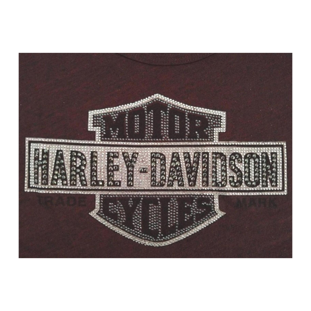 1758 Harley Davidson Women's Bedazzled Logo Tank Top Brown L