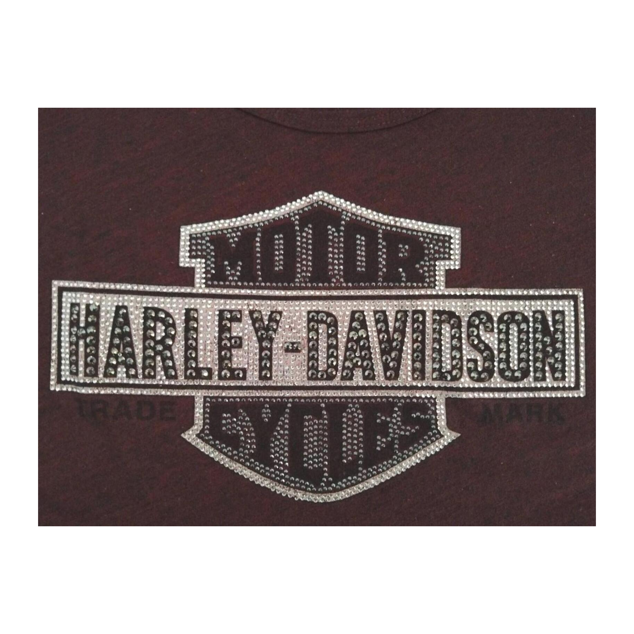 1758 Harley Davidson Women's Bedazzled Logo Tank Top Brown L