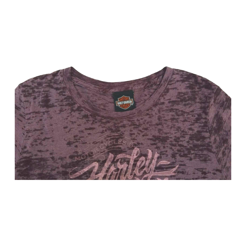 1760 Harley Davidson Women's Heather Short Sleeve T Shirt Purple 2XL