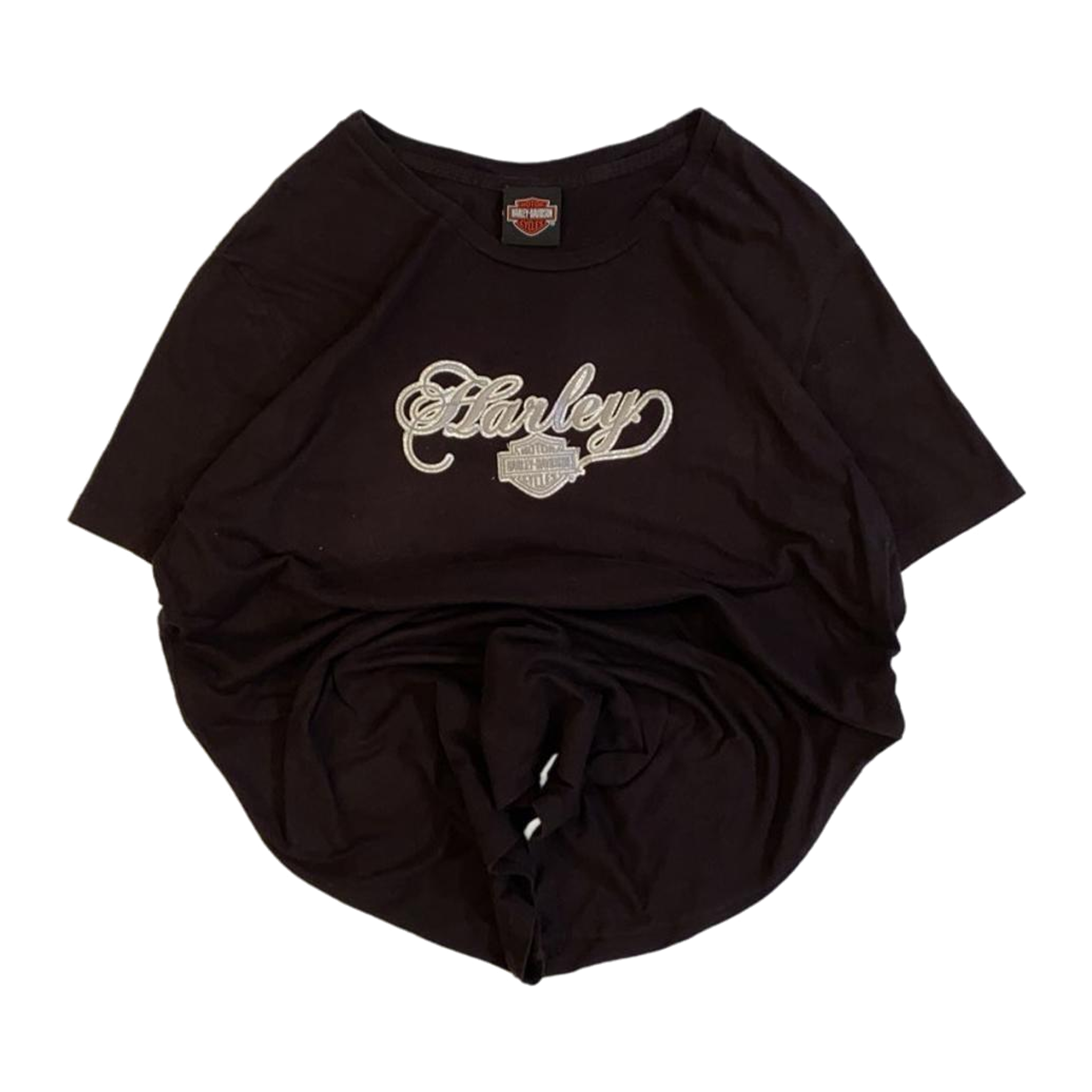 1761 Harley Davidson Women's Embroidered Logo Short Sleeve T Shirt Black XXL