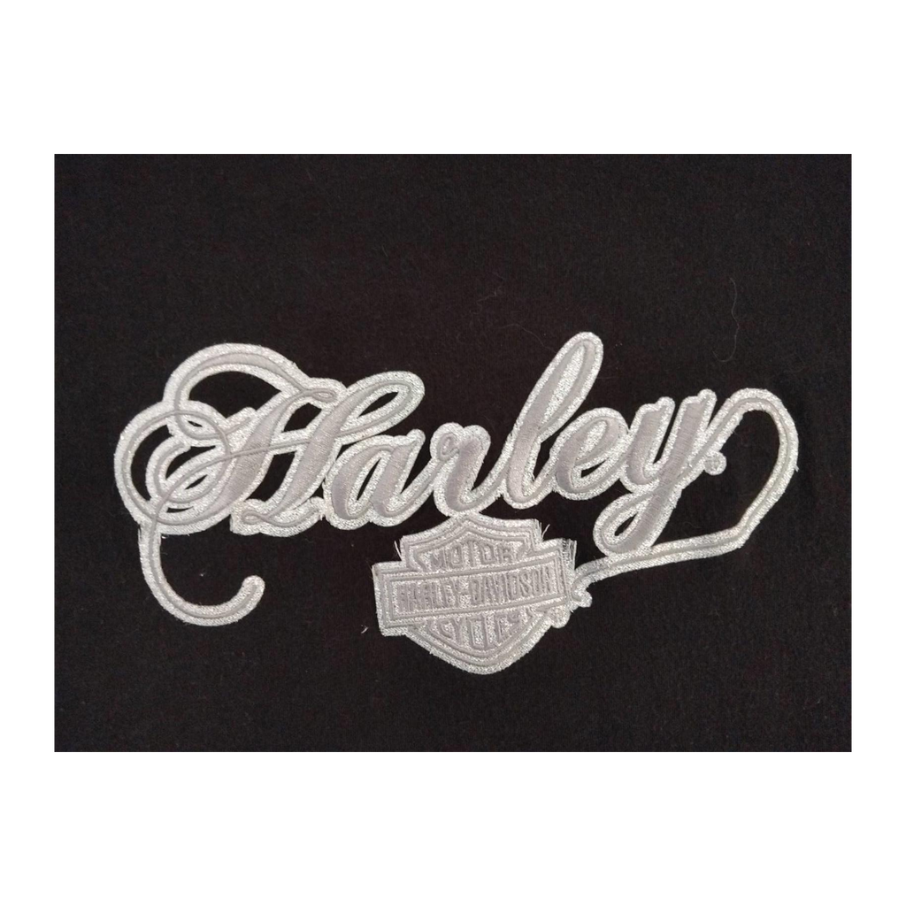 1761 Harley Davidson Women's Embroidered Logo Short Sleeve T Shirt Black XXL