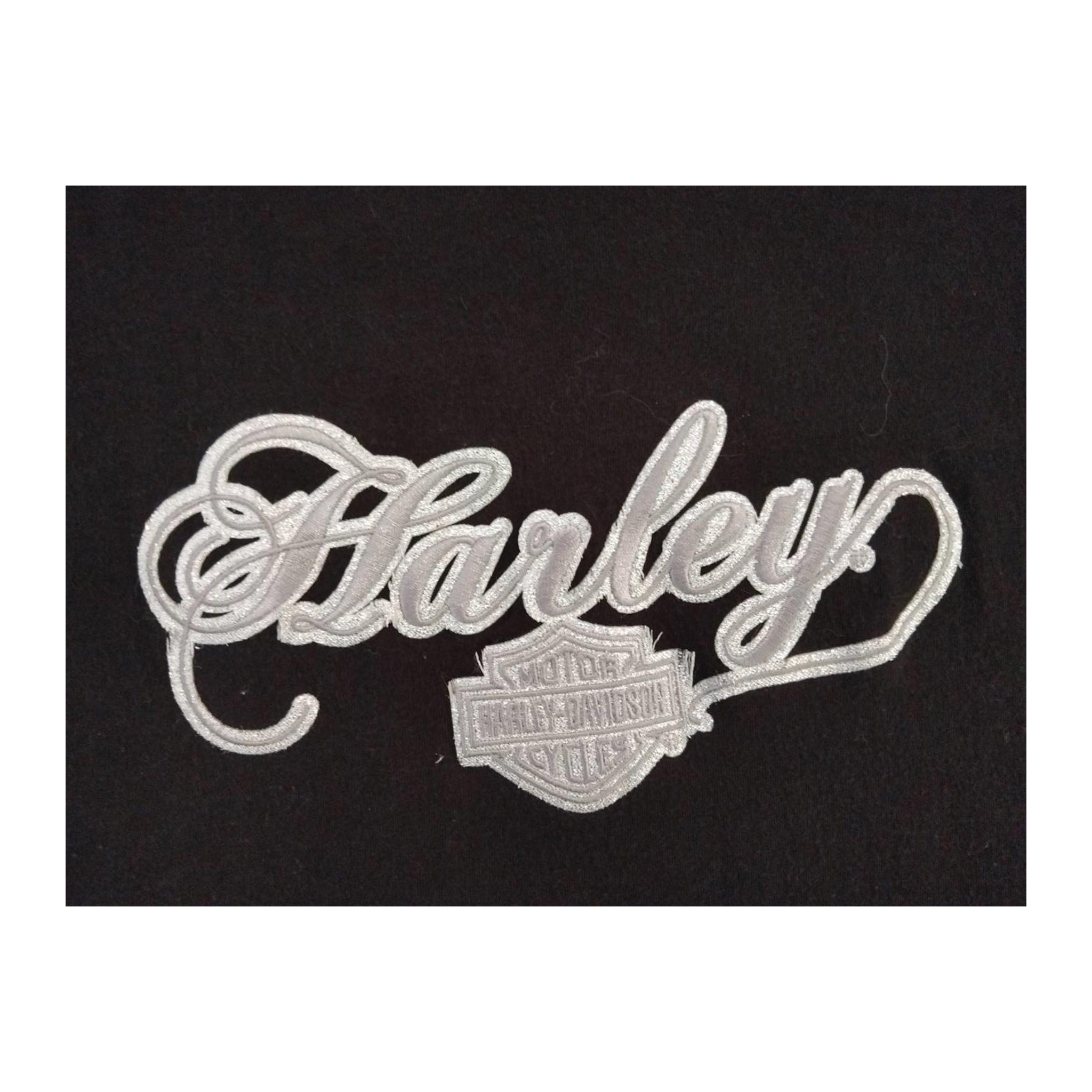 1761 Harley Davidson Women's Embroidered Logo Short Sleeve T Shirt Black XXL