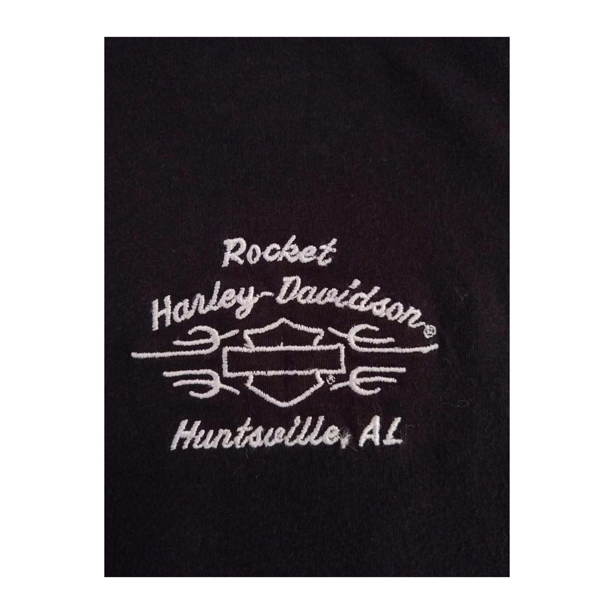 1761 Harley Davidson Women's Embroidered Logo Short Sleeve T Shirt Black XXL
