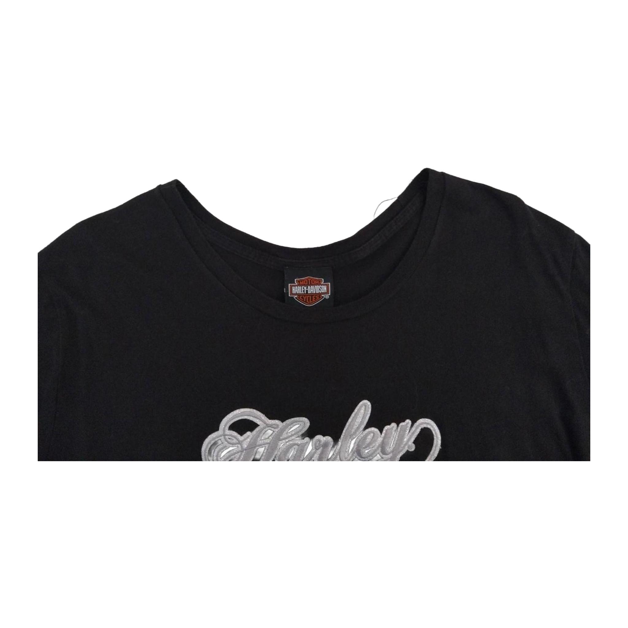 1761 Harley Davidson Women's Embroidered Logo Short Sleeve T Shirt Black XXL