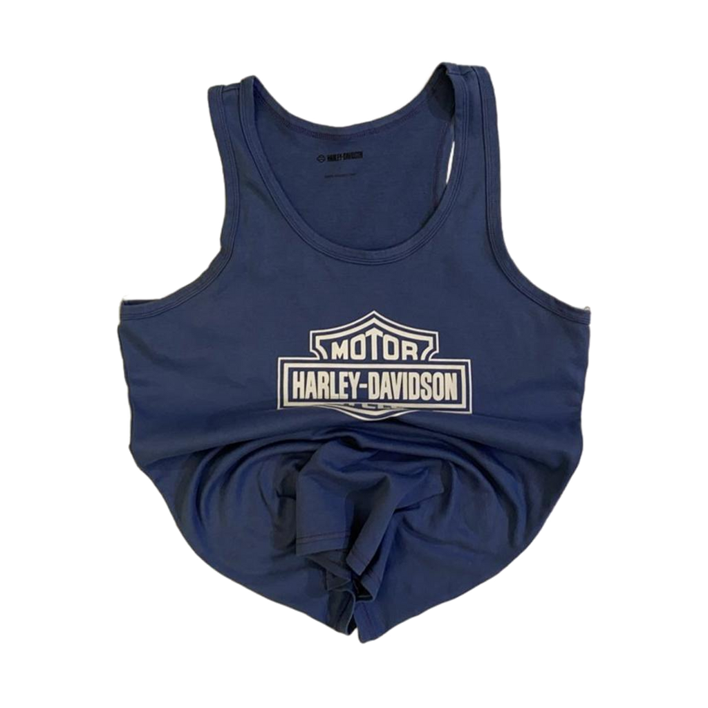 1762 Harley Davidson Women's Y2K Tank Top Blue L