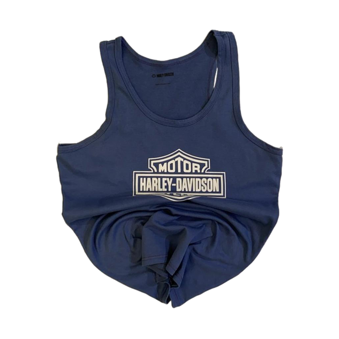 Harley Davidson Women's Y2K Tank Top Blue L