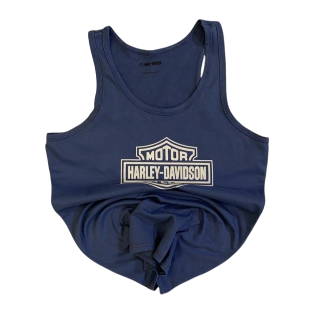 1762 Harley Davidson Women's Y2K Tank Top Blue L