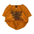 1765 Harley Davidson Women's Tattoo Style Eagle Logo Short Sleeve T Shirt Orange XL