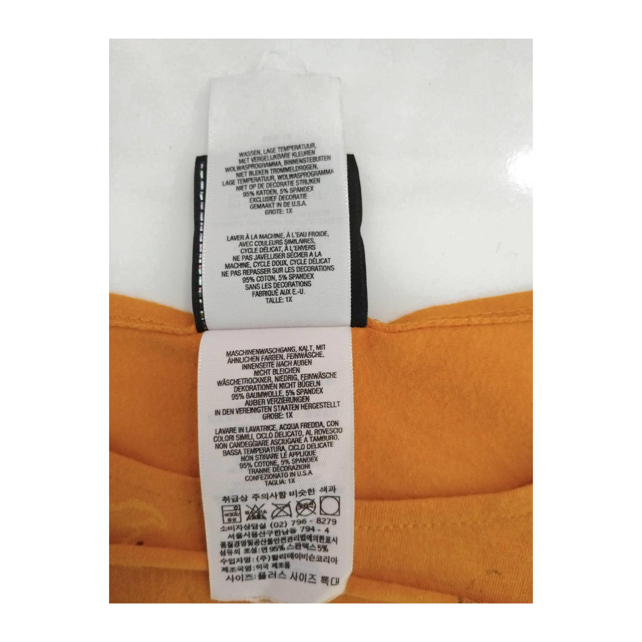 1765 Harley Davidson Women's Tattoo Style Eagle Logo Short Sleeve T Shirt Orange XL