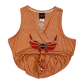 1766 Harley Davidson Women's Rhinestone Logo Heather Sleeveless Shirt Apricot 2XL