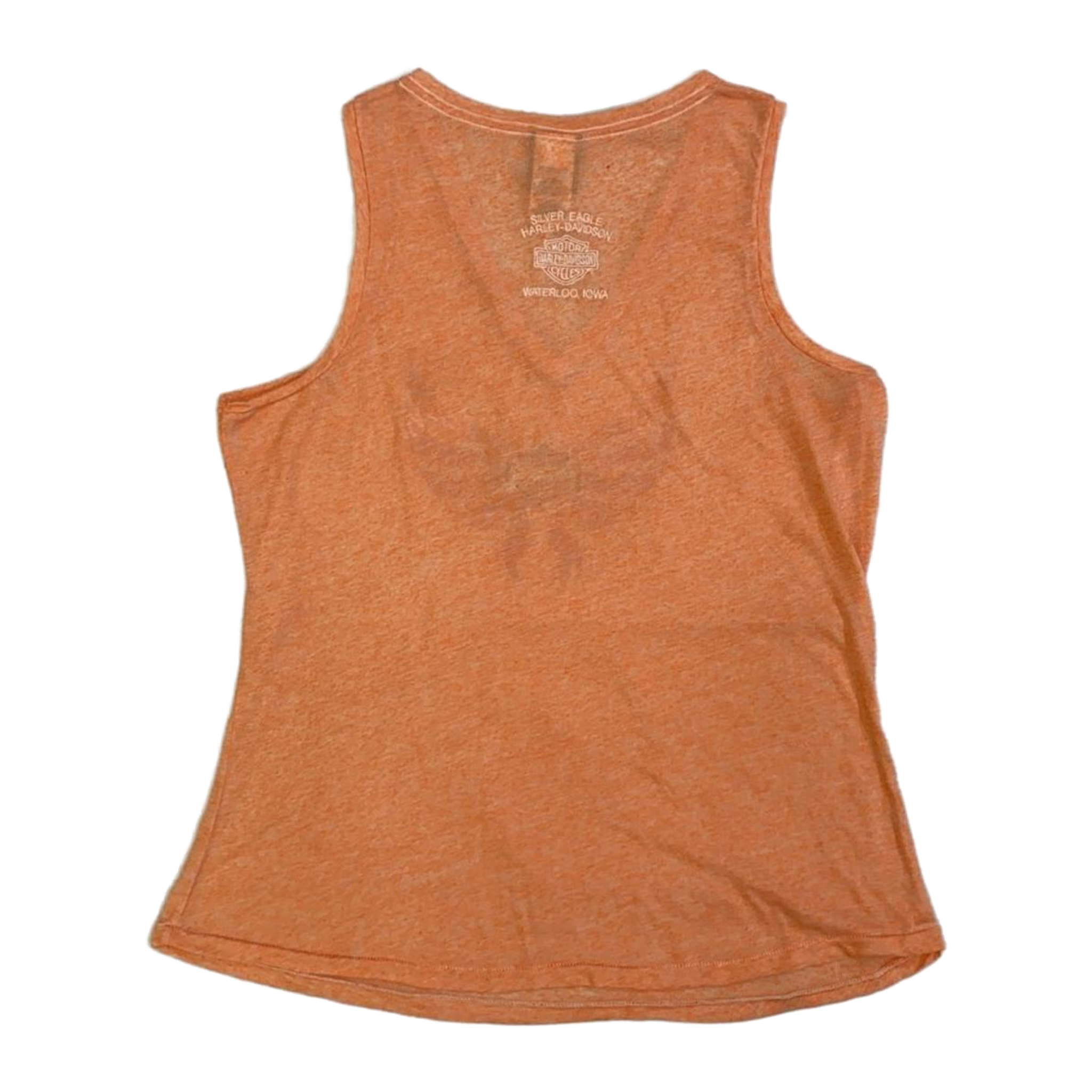 1766 Harley Davidson Women's Rhinestone Logo Heather Sleeveless Shirt Apricot 2XL
