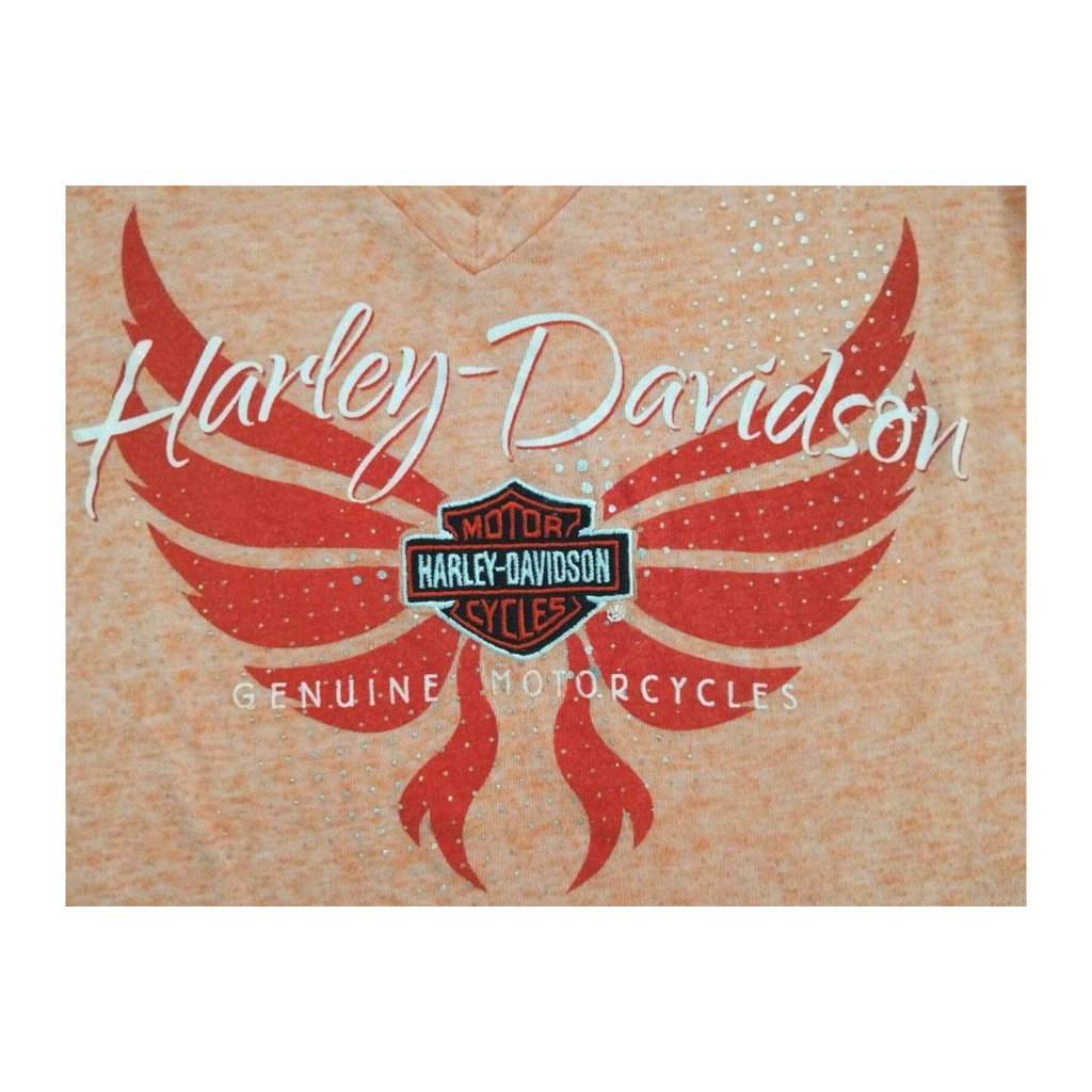1766 Harley Davidson Women's Rhinestone Logo Heather Sleeveless Shirt Apricot 2XL