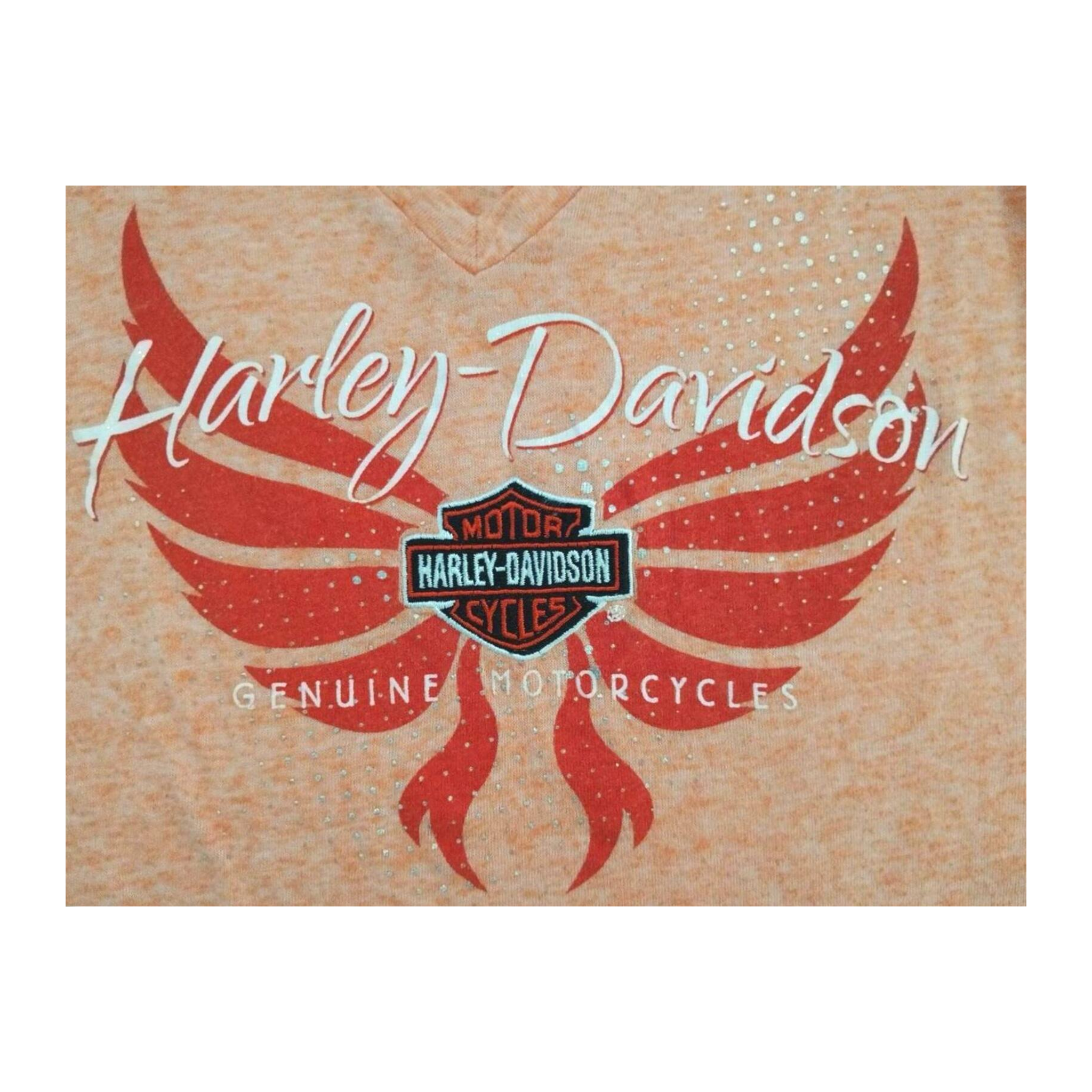 1766 Harley Davidson Women's Rhinestone Logo Heather Sleeveless Shirt Apricot 2XL