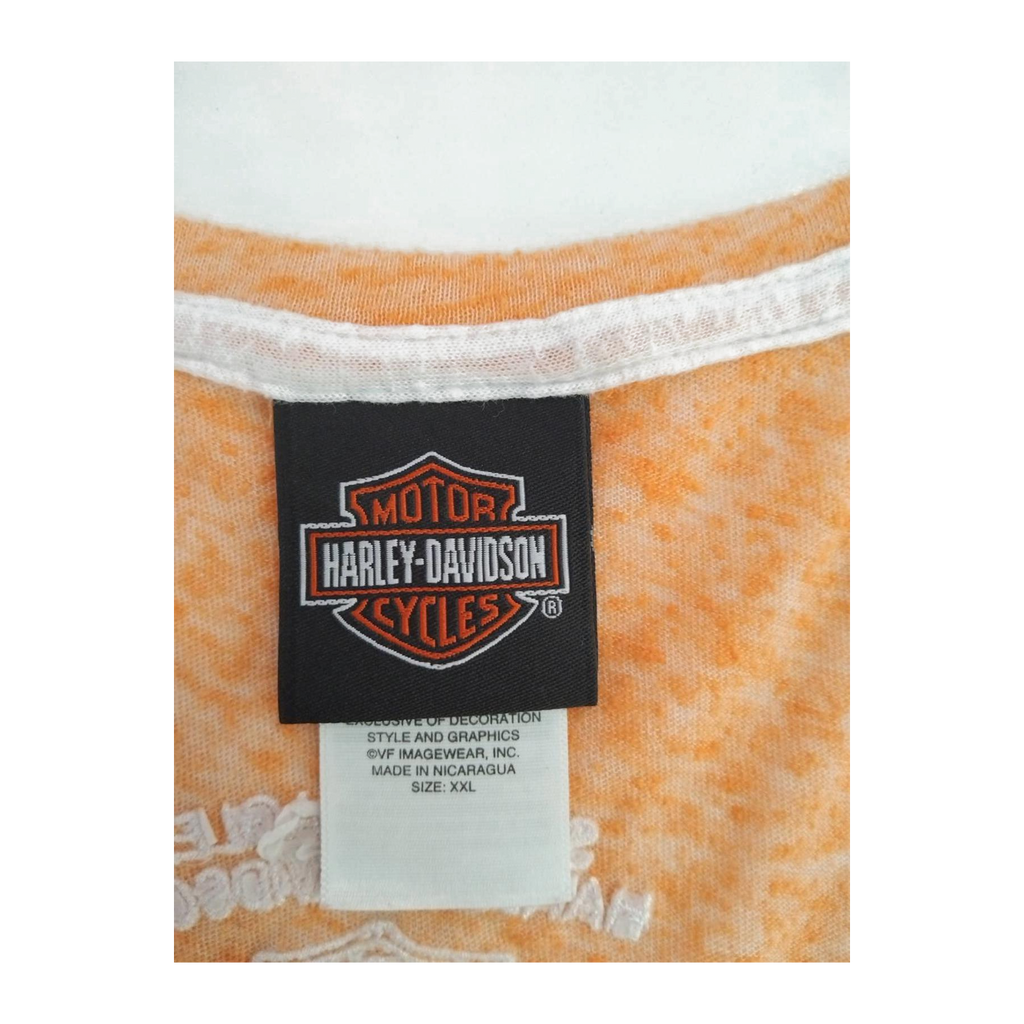 1766 Harley Davidson Women's Rhinestone Logo Heather Sleeveless Shirt Apricot 2XL