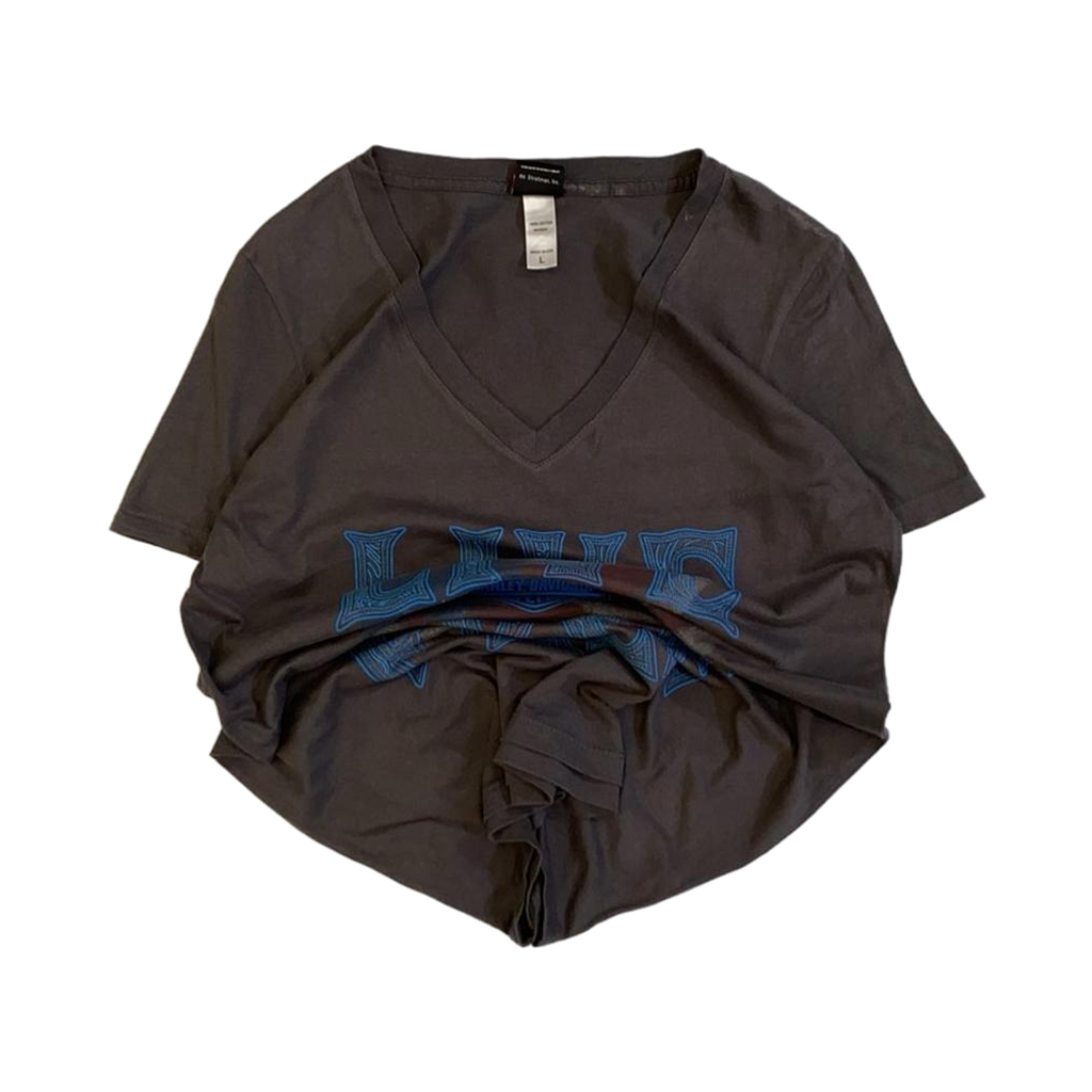 1767 Harley Davidson Women's Live Free Women's Short Sleeve T Shirt Grey L