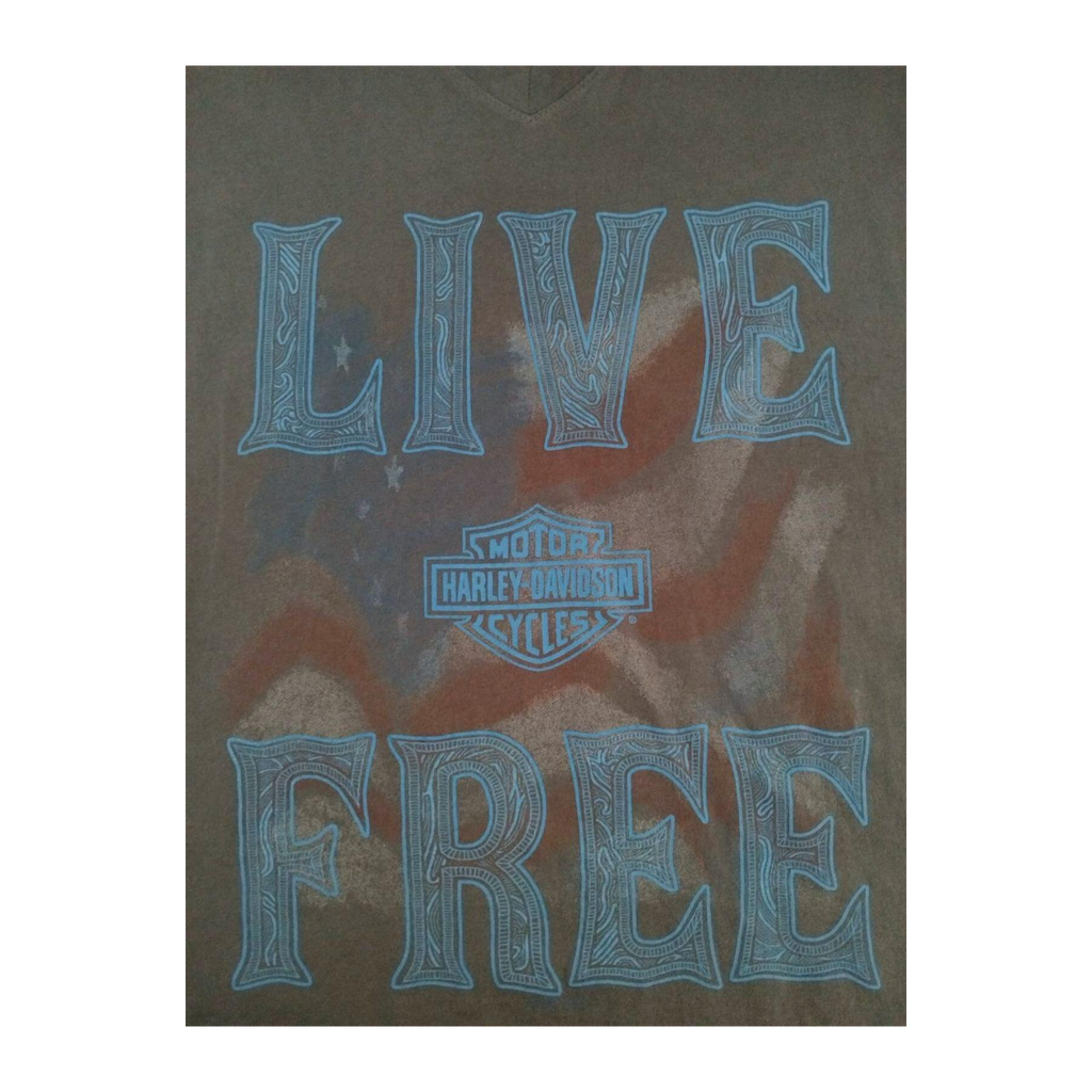 1767 Harley Davidson Women's Live Free Women's Short Sleeve T Shirt Grey L