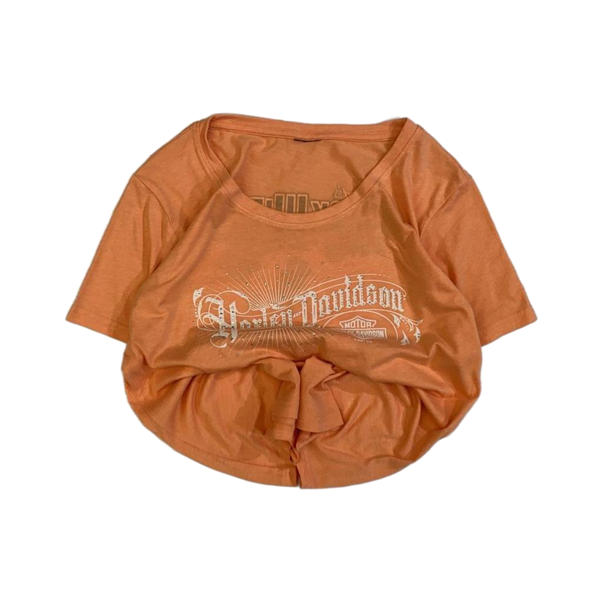 1768 Harley Davidson Women's Rhinestone Accent Logo Black Widow Short Sleeve T Shirt Apricot XL