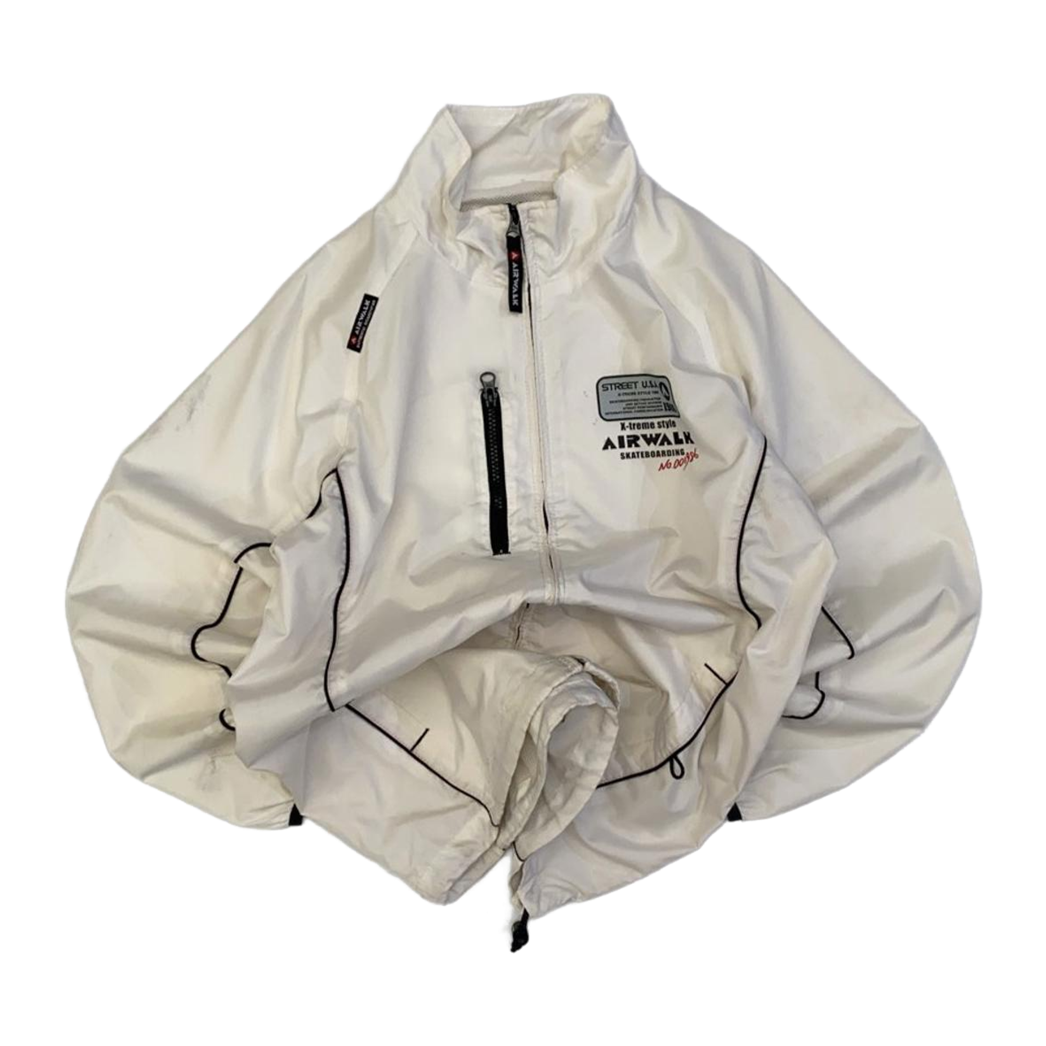 1385 Airwalk Japan Y2K Skate Full Zip Windbreaker White S