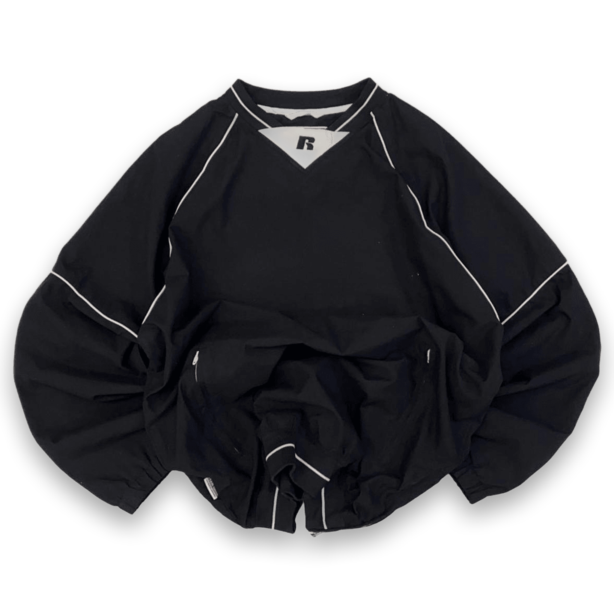 Russell Athletic Team Issue Warm Up Pullover Windbreaker Black S