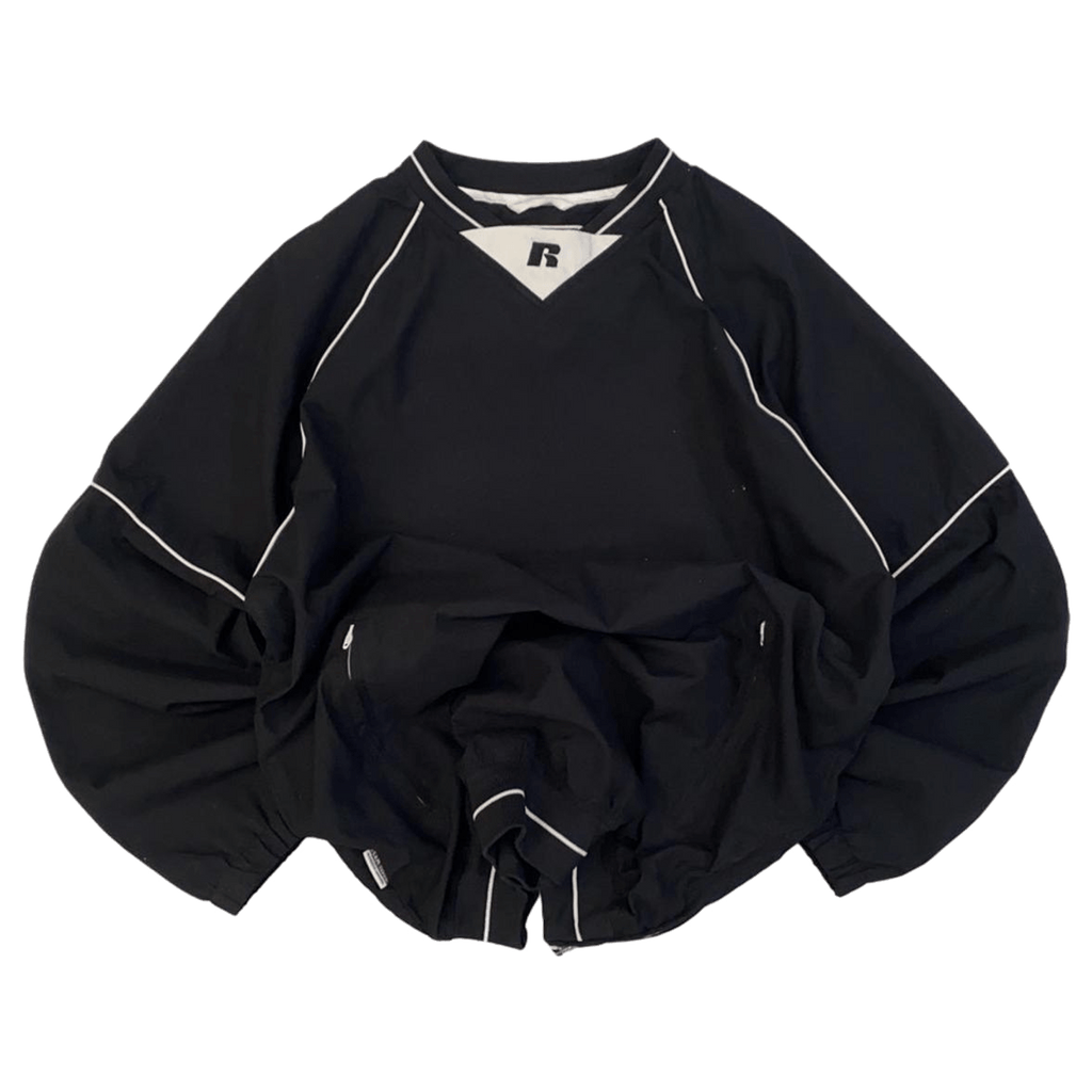 Russell Athletic Team Issue Warm Up Pullover Windbreaker Black S