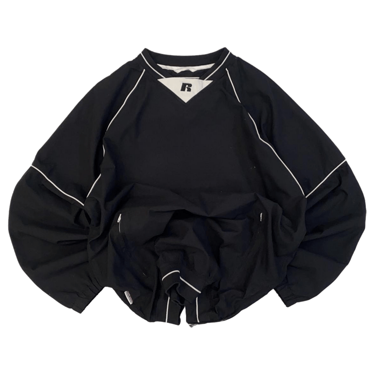 Russell Athletic Team Issue Warm Up Pullover Windbreaker Black S