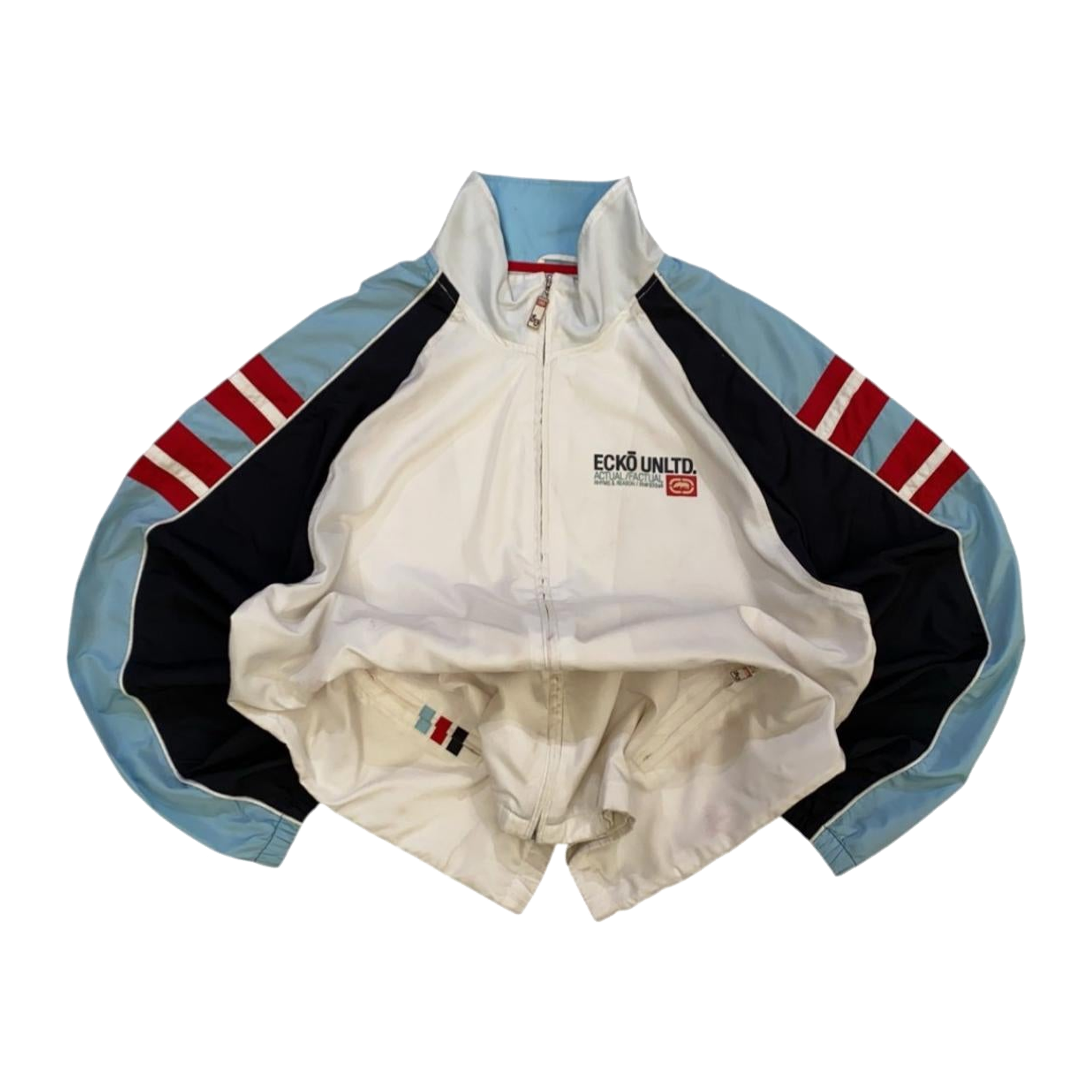 1786 Ecko Y2K Hip Hop Full Zip Windbreaker White XXL