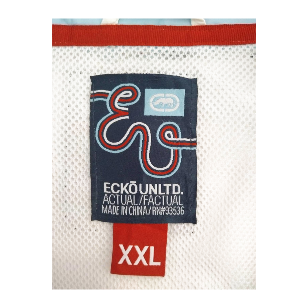 1786 Ecko Y2K Hip Hop Full Zip Windbreaker White XXL